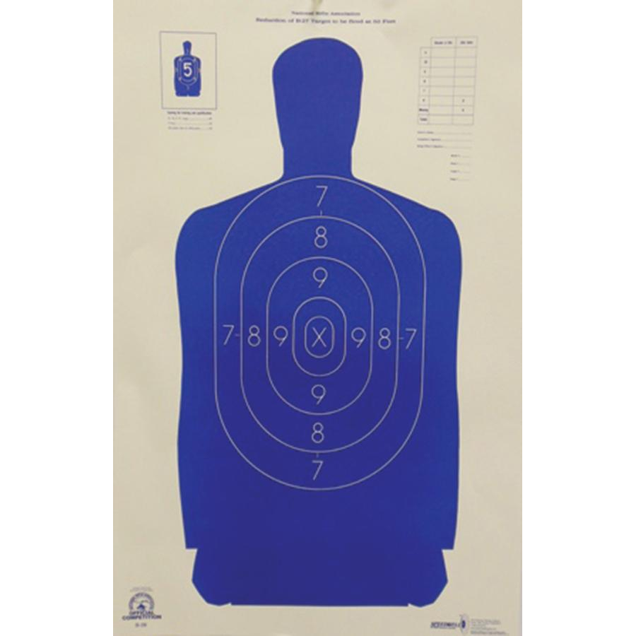50 Ft Police Silhouette Reduced B27 Paper Targets