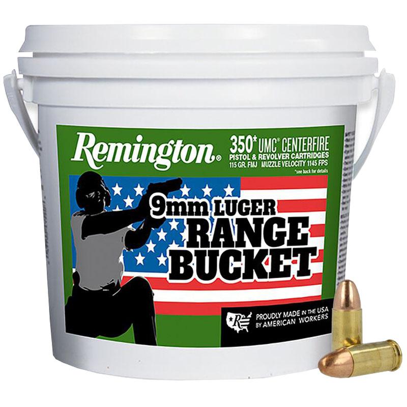 Remington Range Bucket Umc 9MM Luger 115GR Fmj Ammo 350RD