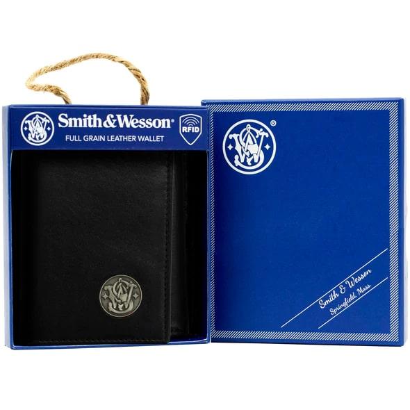 S&w Mens Tri-fold Wallet - Black