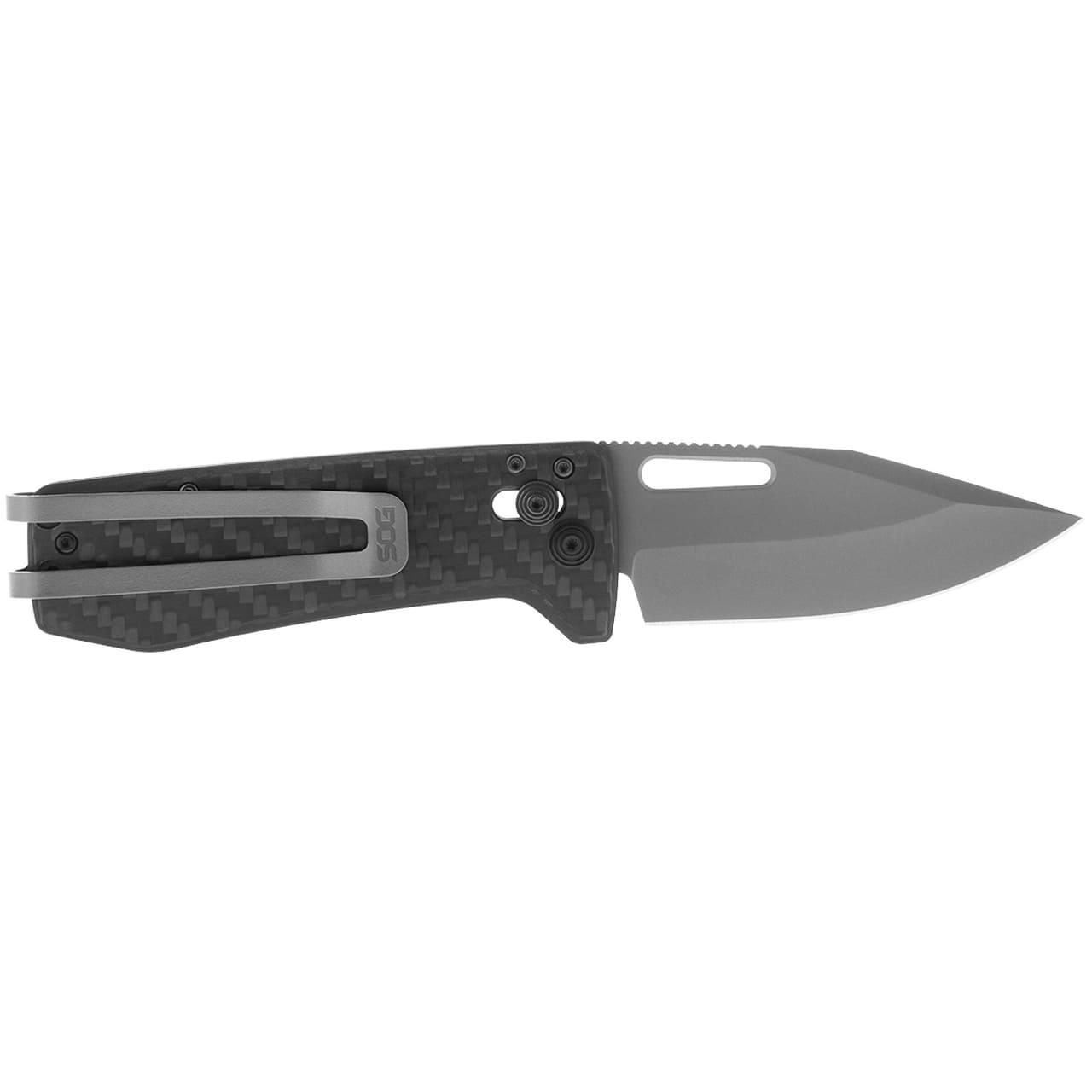 Sog Ultra Xr Folding Knife 2.8 Clip Point Plain Edge Carbon Fiber