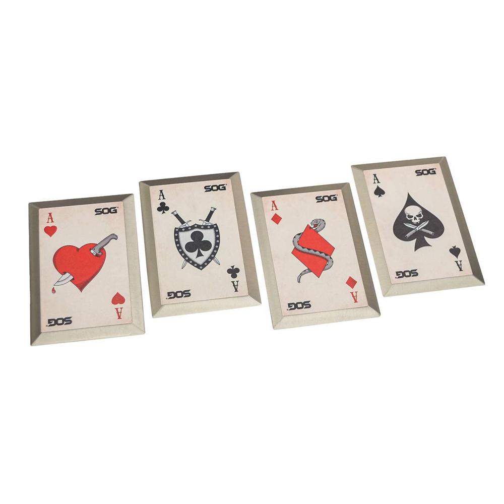 Sog Throwing Death Cards Stainless Steel With Nylon Sheath