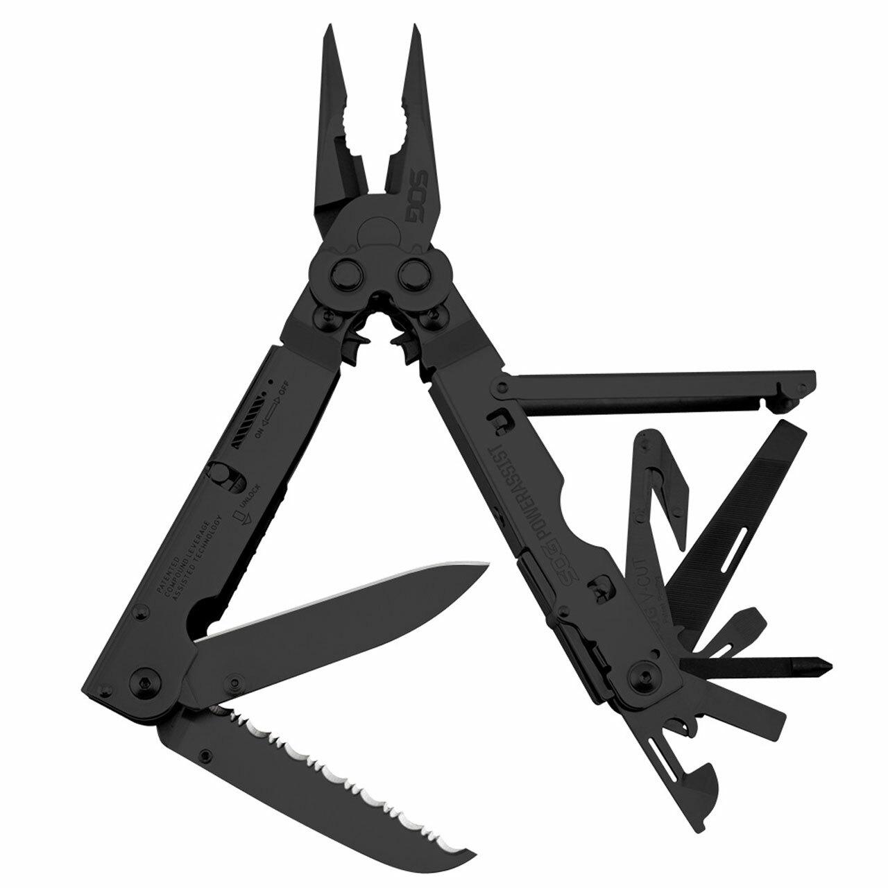 Sog Power Assist Black Oxide Multi Tool With Nylon Sheath