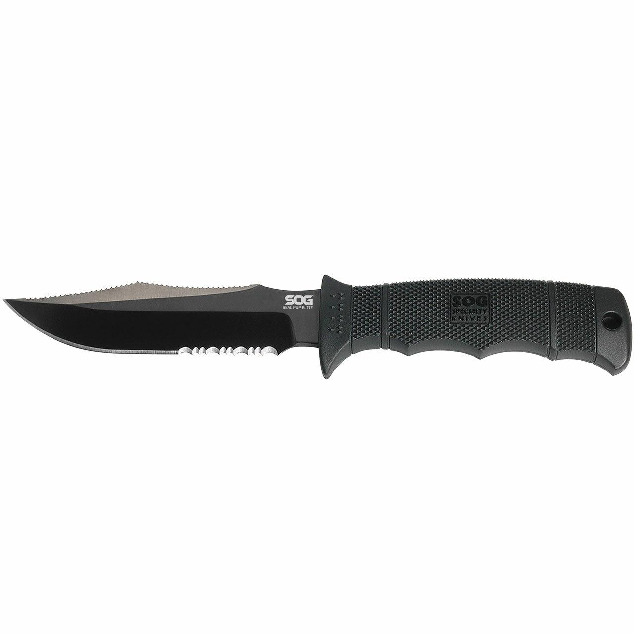 Sog Seal Pup Elite Fixed Blade Knife - Black Tini - 4.85