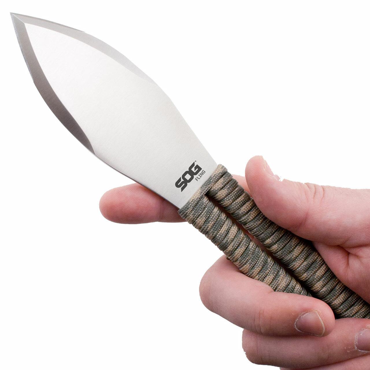 Sog Fling Throwing Knives 3PK - Green and Tan Paracord Handle