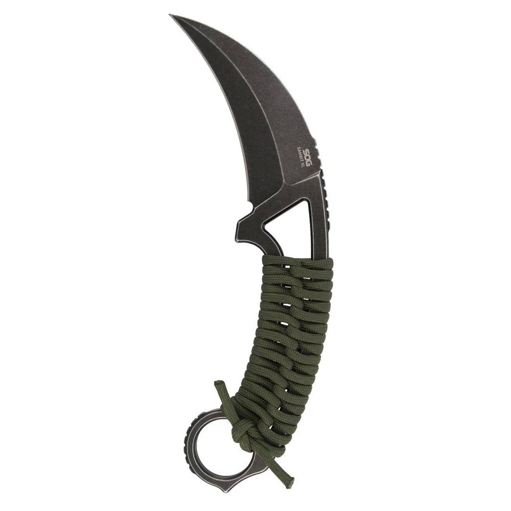 Sog Gambit Xl 4 Black Stonewash Fixed Blade Knife