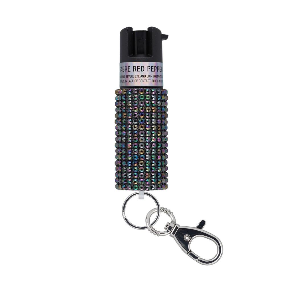 Sabre Jeweled Pepper Spray With Snap Clip Black