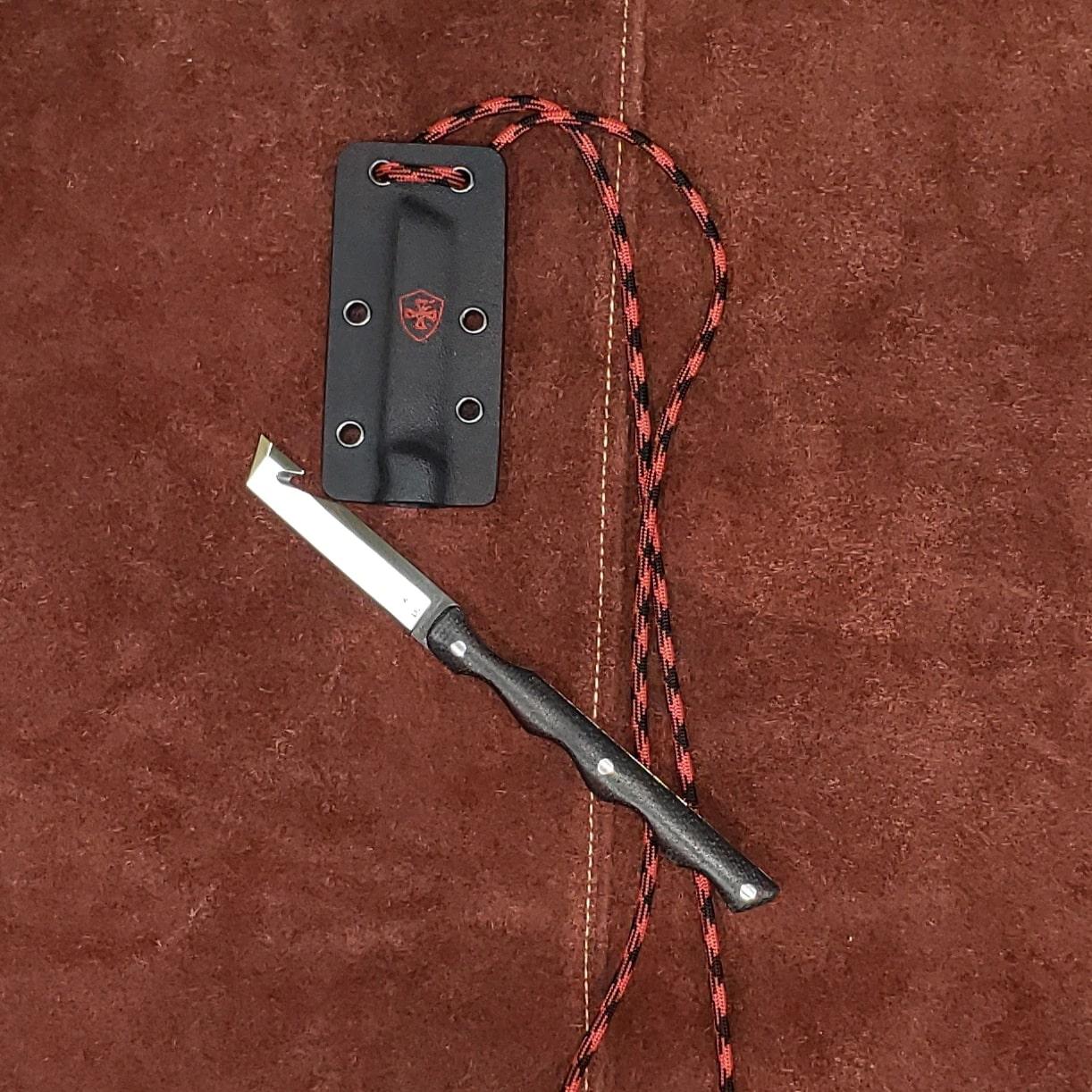 Tpl Neck Knife Blk Drop Pt D2