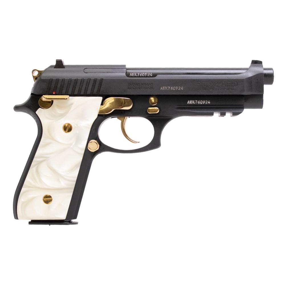 Taurus PT92 9MM 17+1 Gold Accent With Pearl Grip
