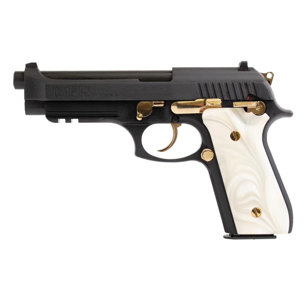 Taurus PT92 9MM 17+1 Gold Accent With Pearl Grip
