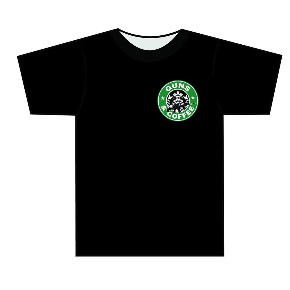 Guns and Coffee T-shirt Black Xlarge