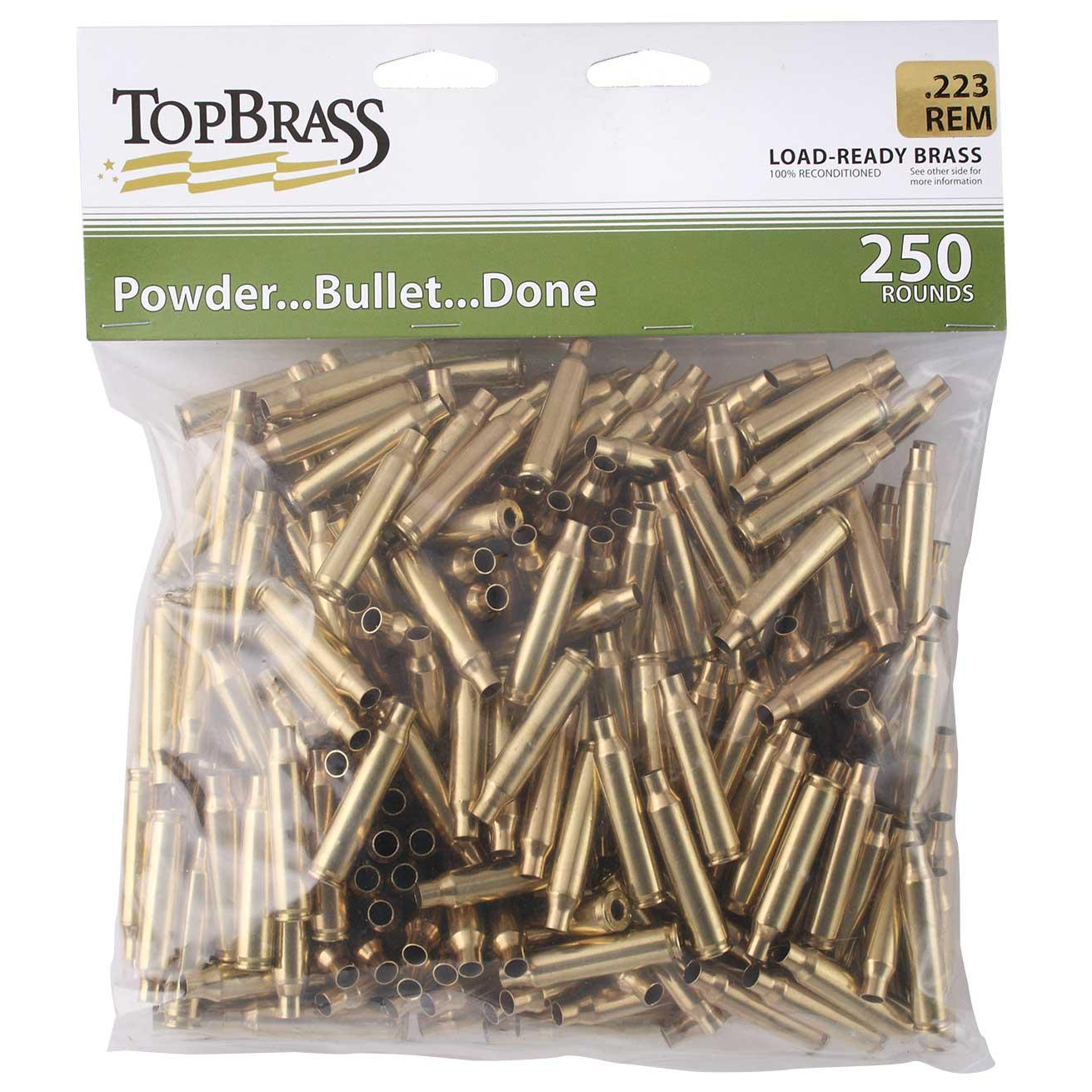 Top Brass .223 Rem Remanuf Brass 250 Cnt Unprimed