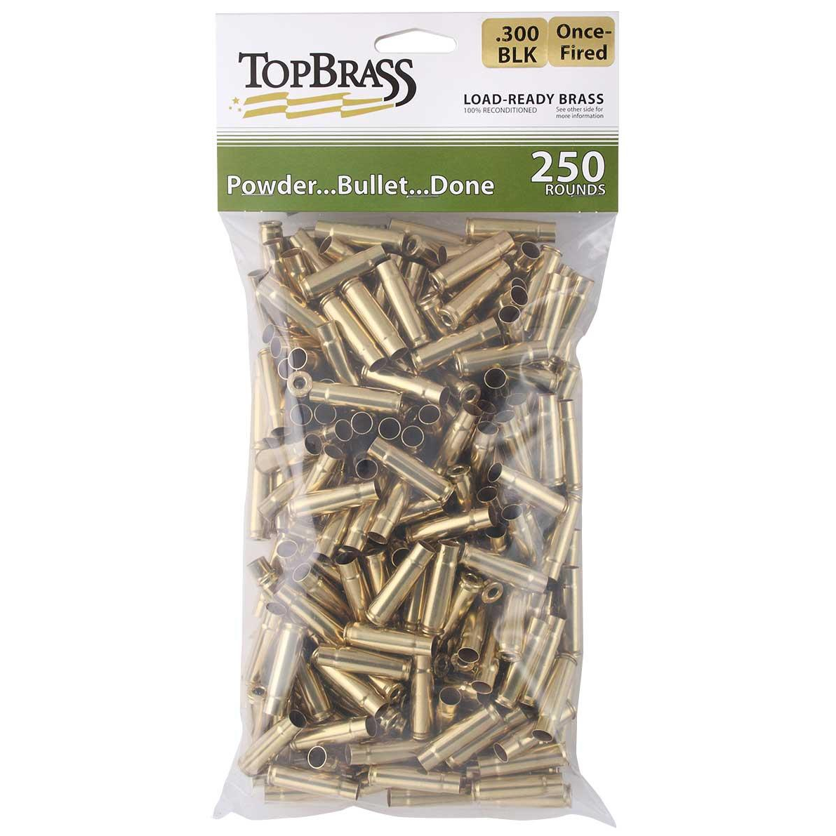 Top Brass 300 Blackout Remanuf Brass Unprimed 250 Count