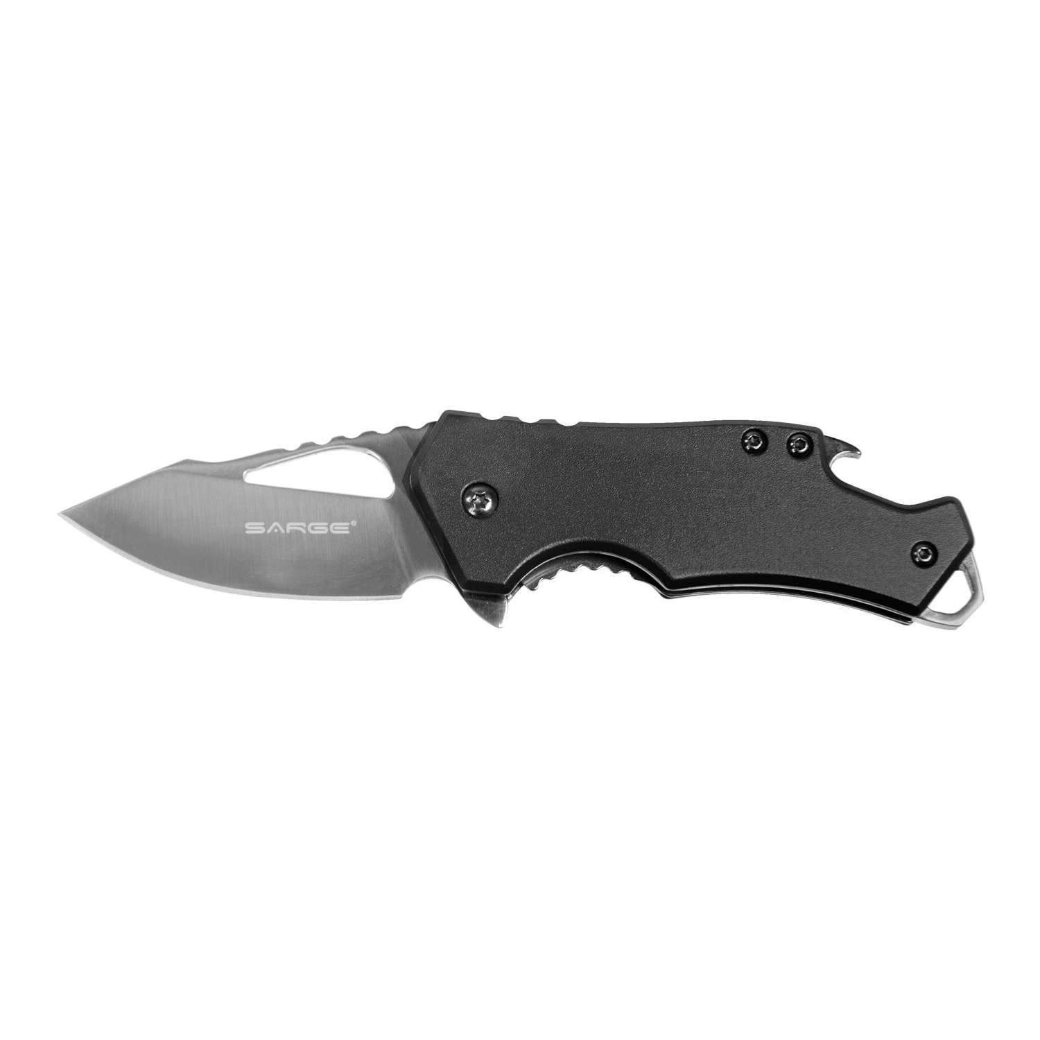Sarge Black Fuse Knife & Bottle Opener 2.375 Blade
