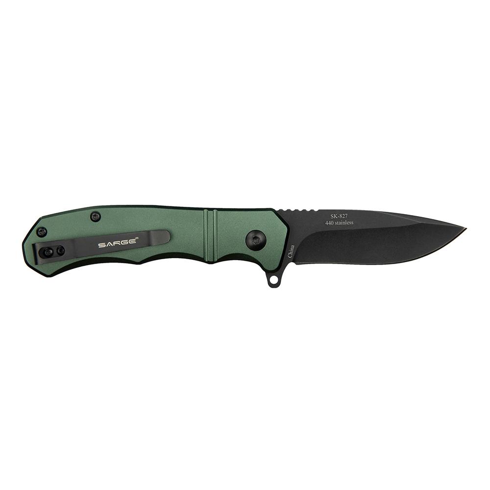 Sarge Command Army Green Turbo Lock Folder 3 Blade
