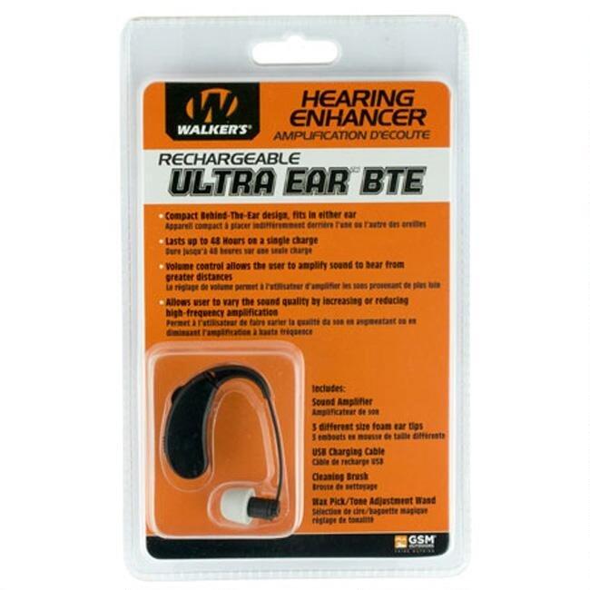 Walkers Ultra Ear Bte Hearing Enhancer Black Rechargeable