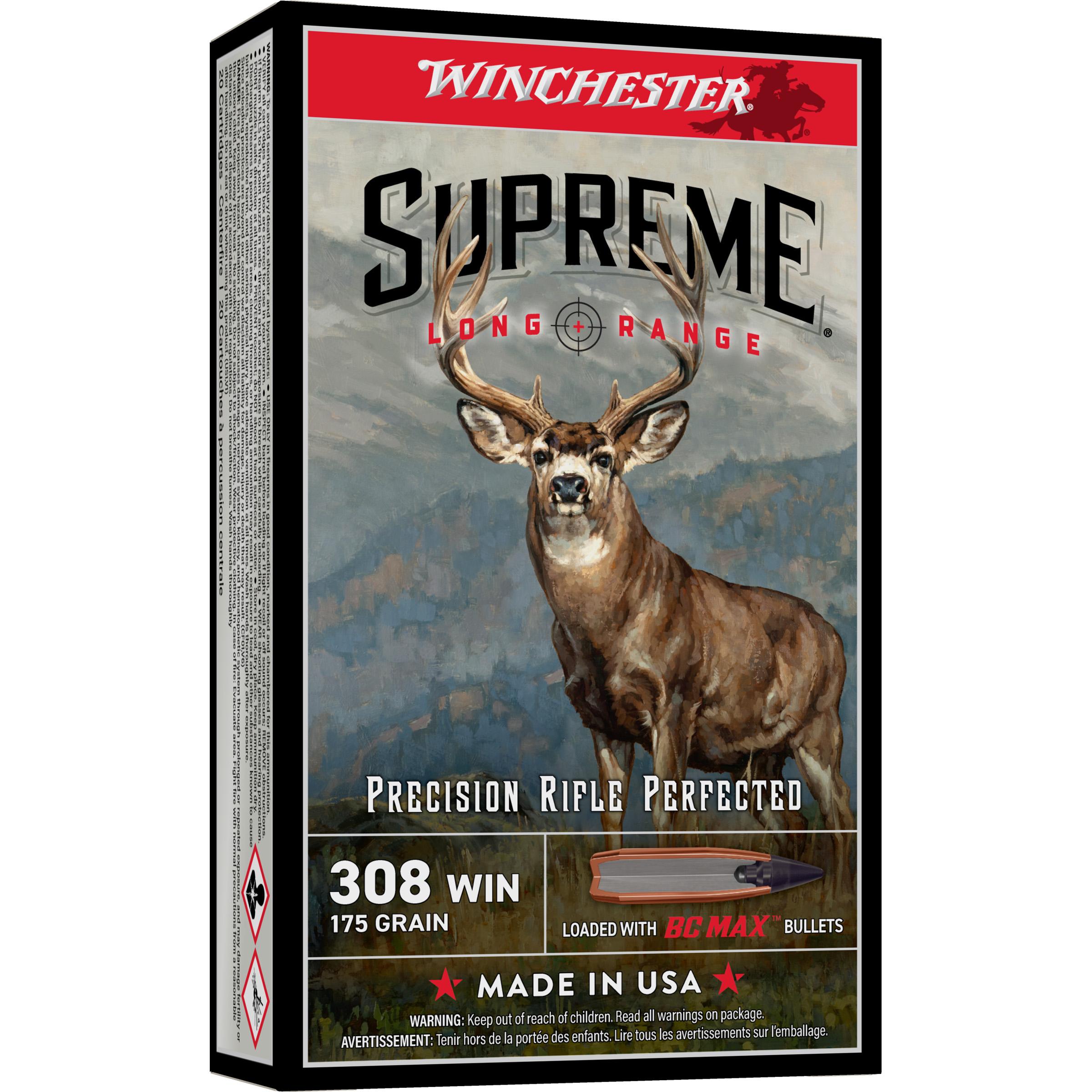Winchester Supreme Long Range 308 Win 175 Gr Bc Max 20/RDS