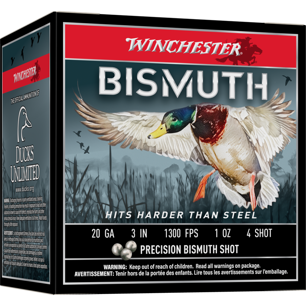 Winchester Bismuth Shotgun Load 20 Ga 3 in 1 1/8 Oz 4 Shot 25 Rd