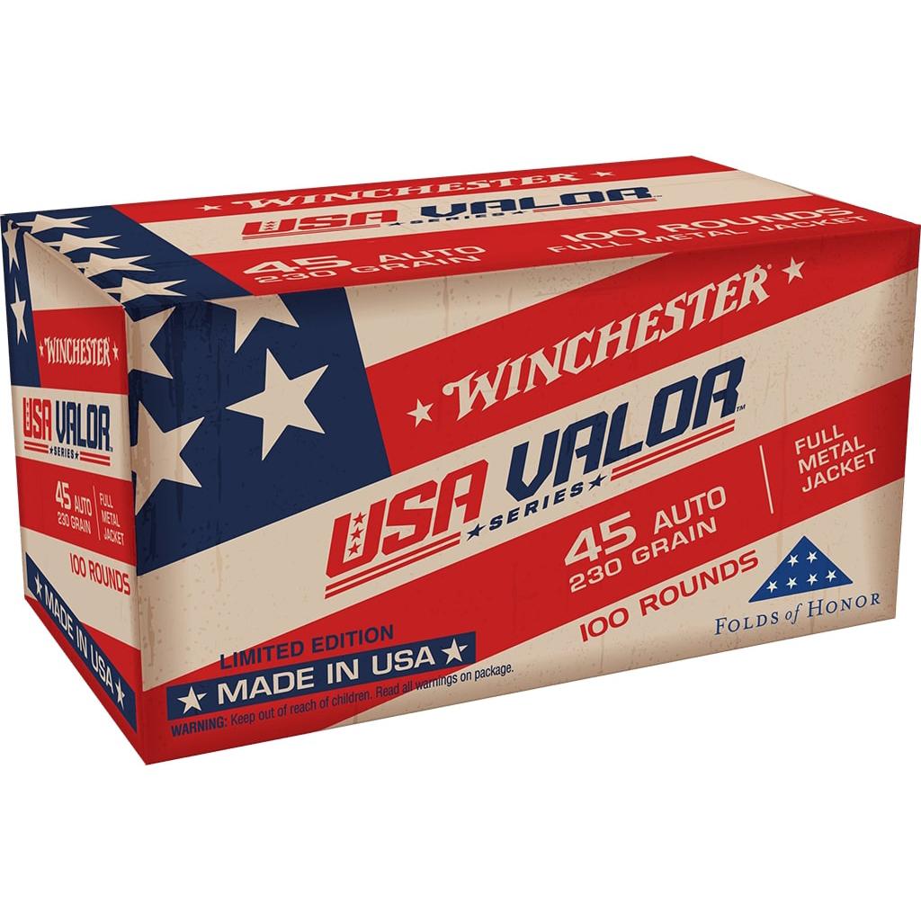 Winchester Usa Valor 45 Acp 230 Gr Fmj 100 Rounds