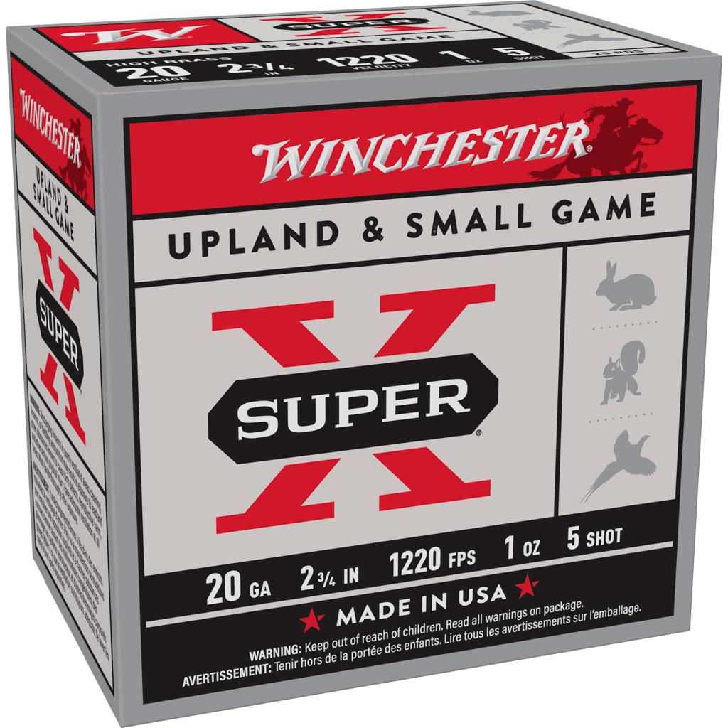 Winchester Super X Heavy Game Load 20GA 2.75 1 Oz 5 Shot 25 Rd.