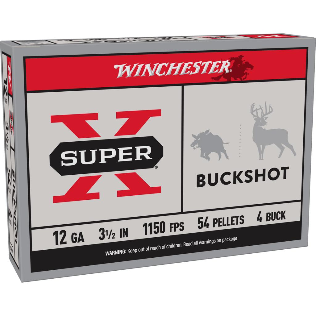 Winchester Super-x 12GA 3.5 4 Buckshot 54 Pellets 5RD