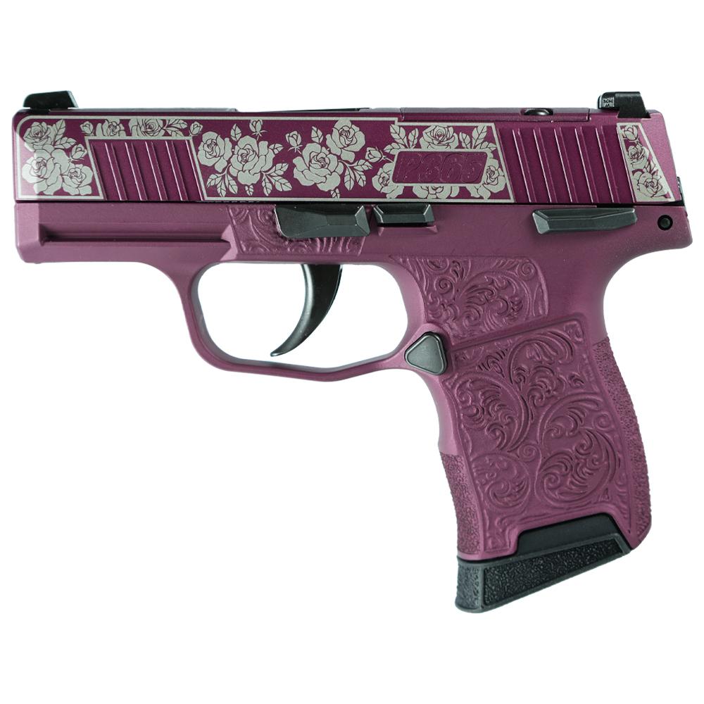 Sig P365 380 10+1 Nitron Pistol Full Black Cherry Roses - Image 2
