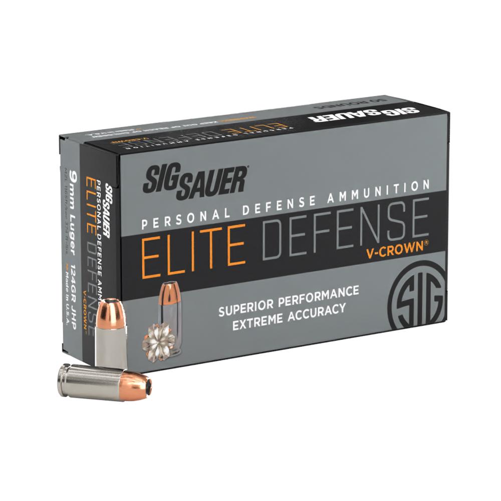 Sig Sauer 9MM 124GR Elite V-crown Jhp 50RD