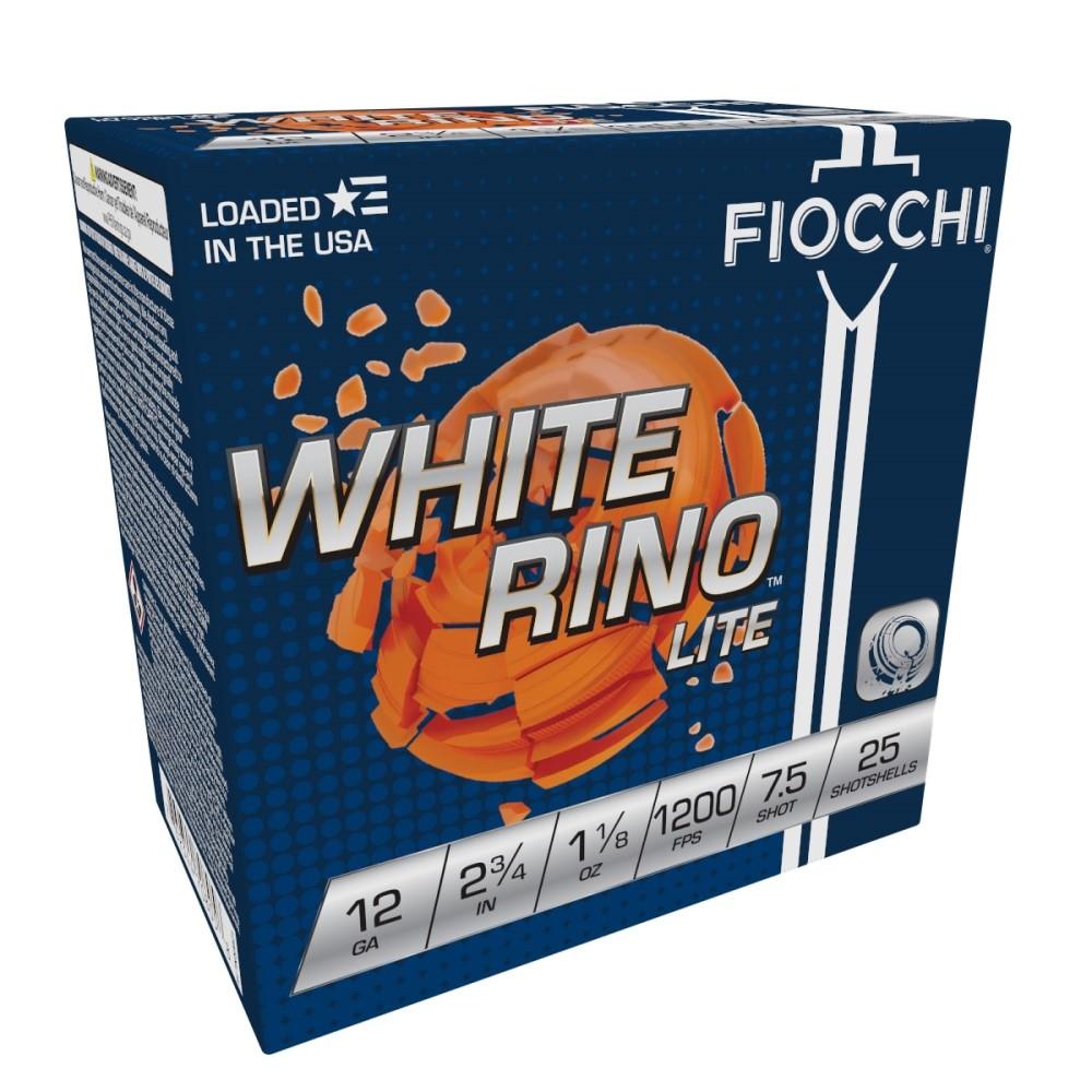 Fiocchi 12GA White Rino Lite 2.75 1 1/8OZ 7.5 Shot 25RD