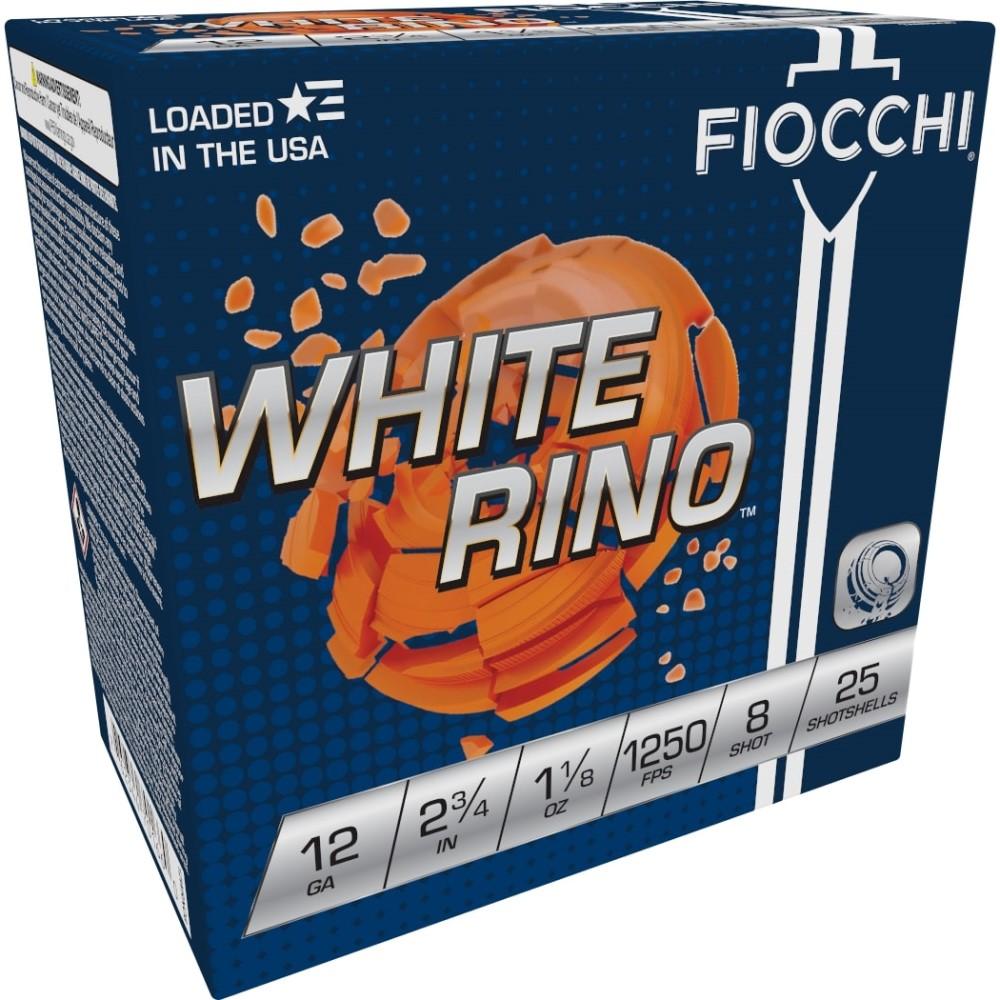 Fiocchi White Rino 12GA 2.75 1 1/8OZ 8 Shot 25RD