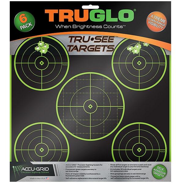 Truglo Tru-see 5 Bull 12X12 Target, Green, 6 Pack