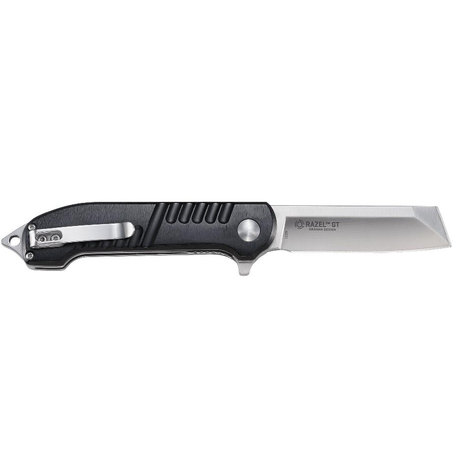 Crkt Razel Gt 3.02 Folding Chisel Plain Black Aluminum Handle