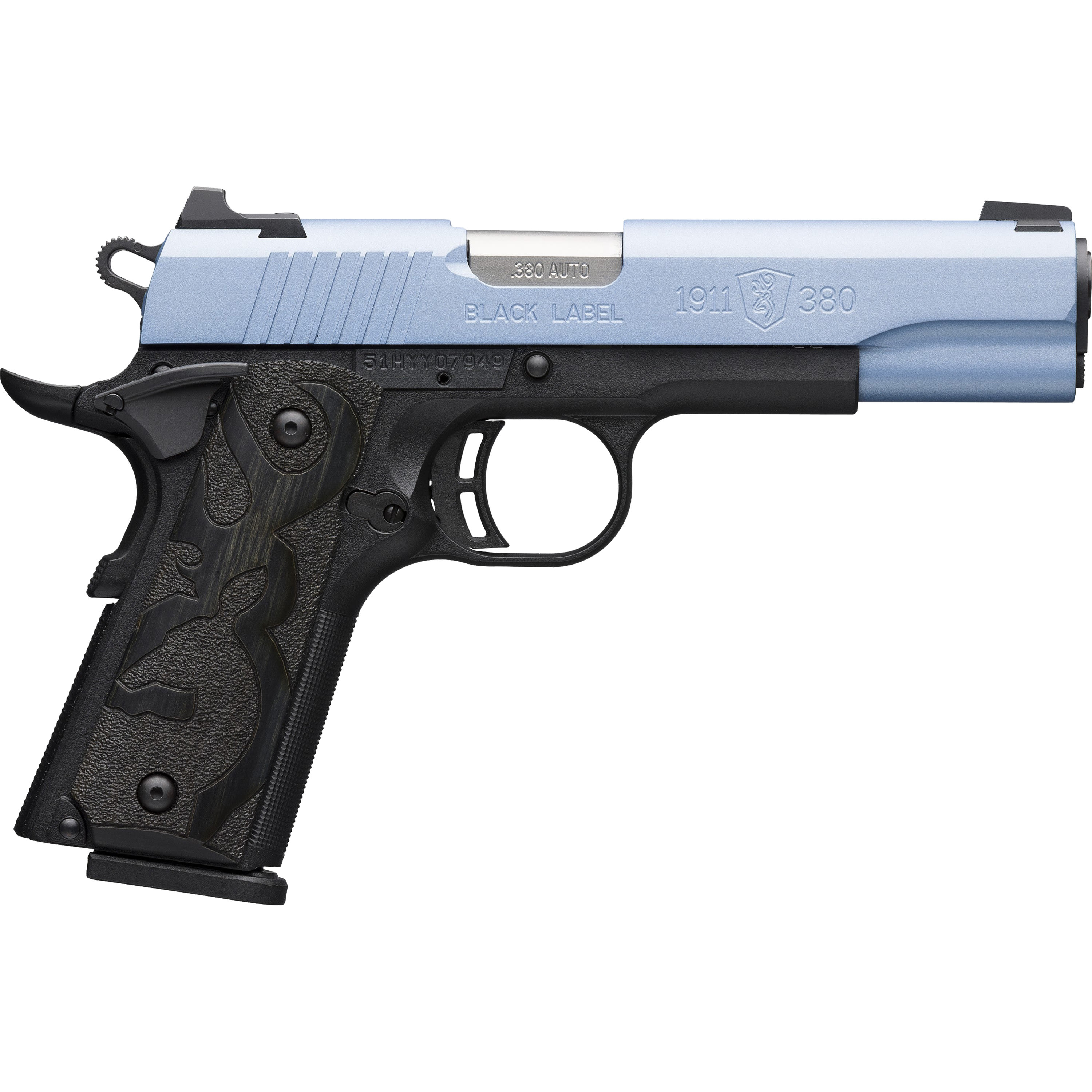 Browning 1911-380 Black Label 380ACP 8RD Polar Blue Cerakote