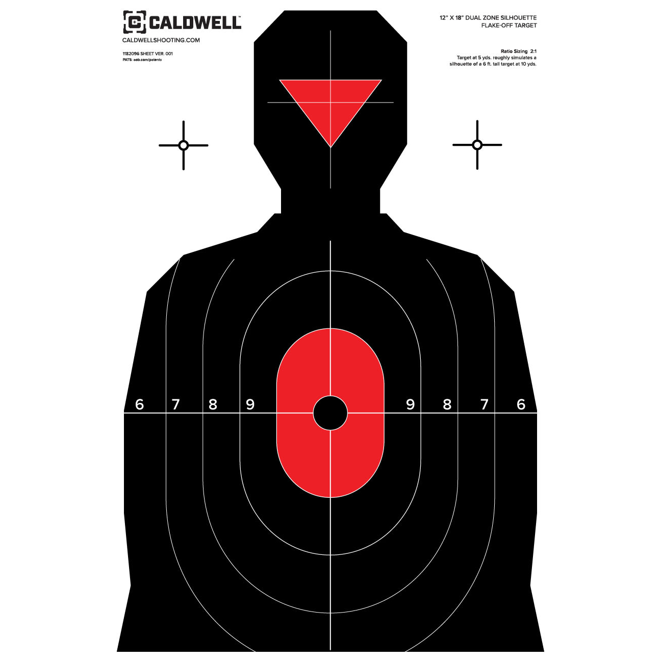 Caldwell Silhouette Dual Zone Target 8PK Black/red