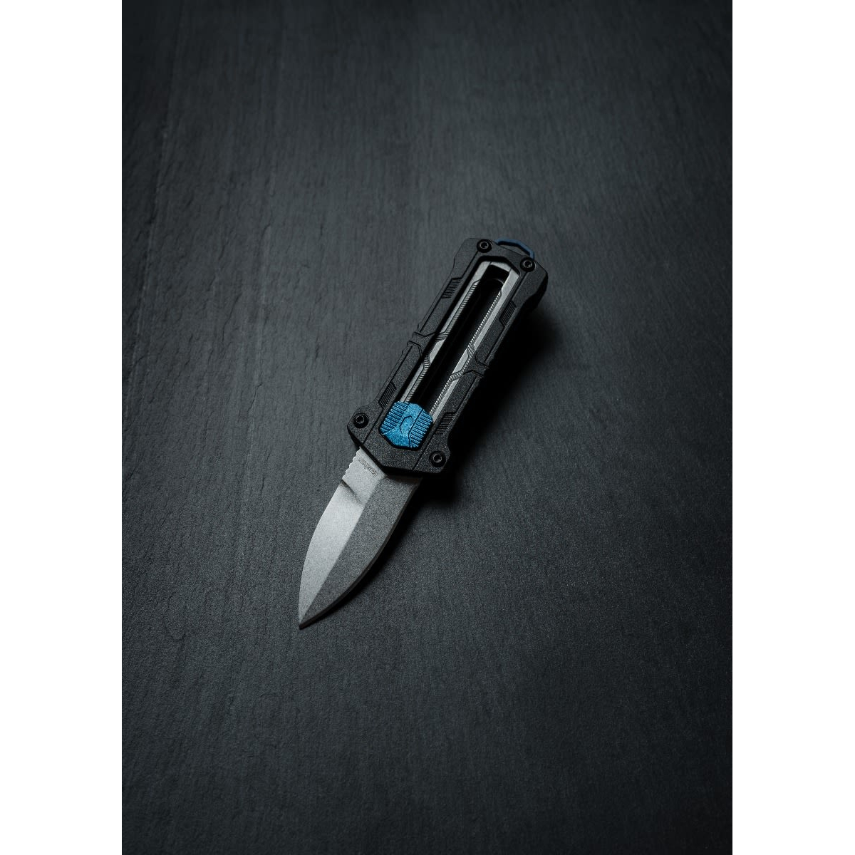 Kershaw Jens Anso Kapsule Manual Sliding Button Lock Otf Knife 1.9 Satin