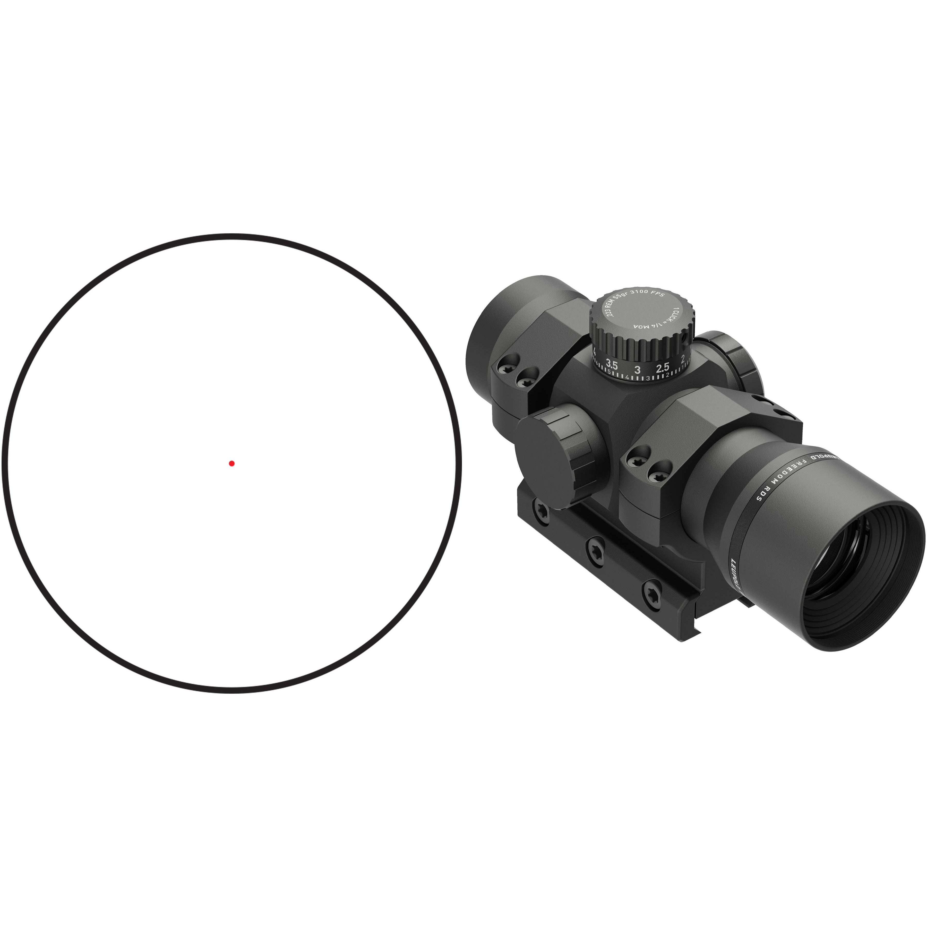 Leupold Freedom Rds 1X34 34MM Red Dot 223 Bdc 1.0 Moa Dot With Mount
