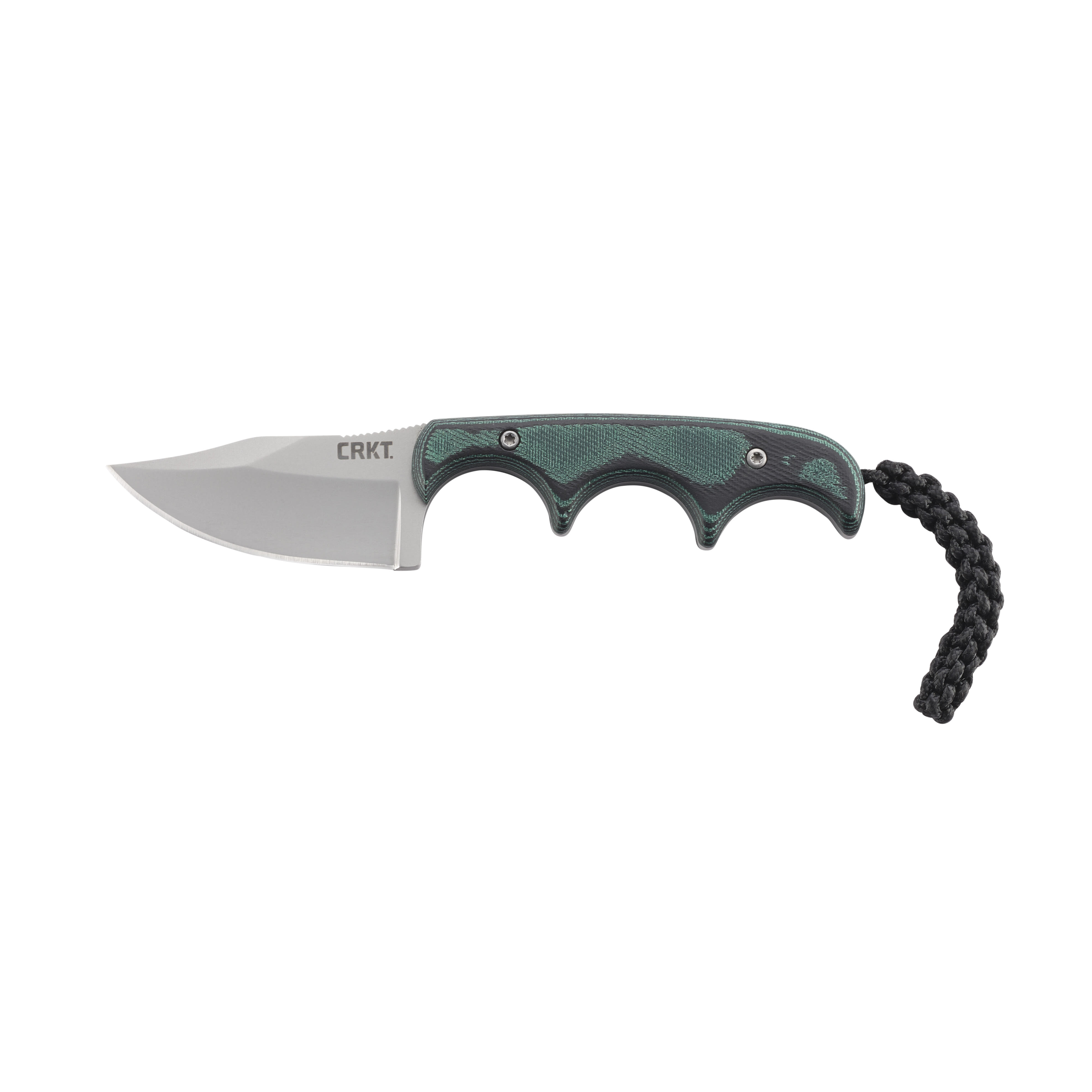 Crkt Minimalist Bowie Neck Knife Black/green Micarta 2.125