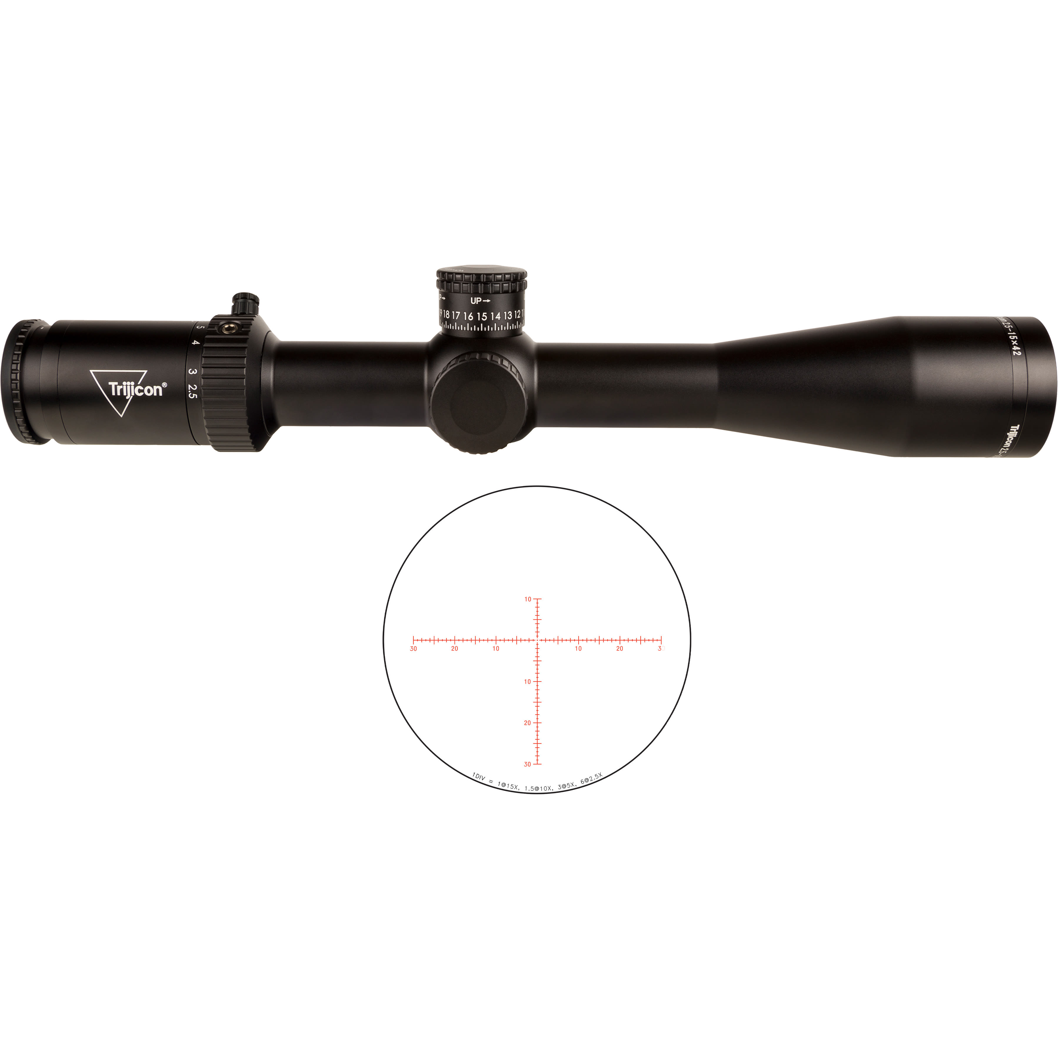Trijicon Credo Hx 2.5-15X42 Sfp Rifle Scope Red Moa Center Dot