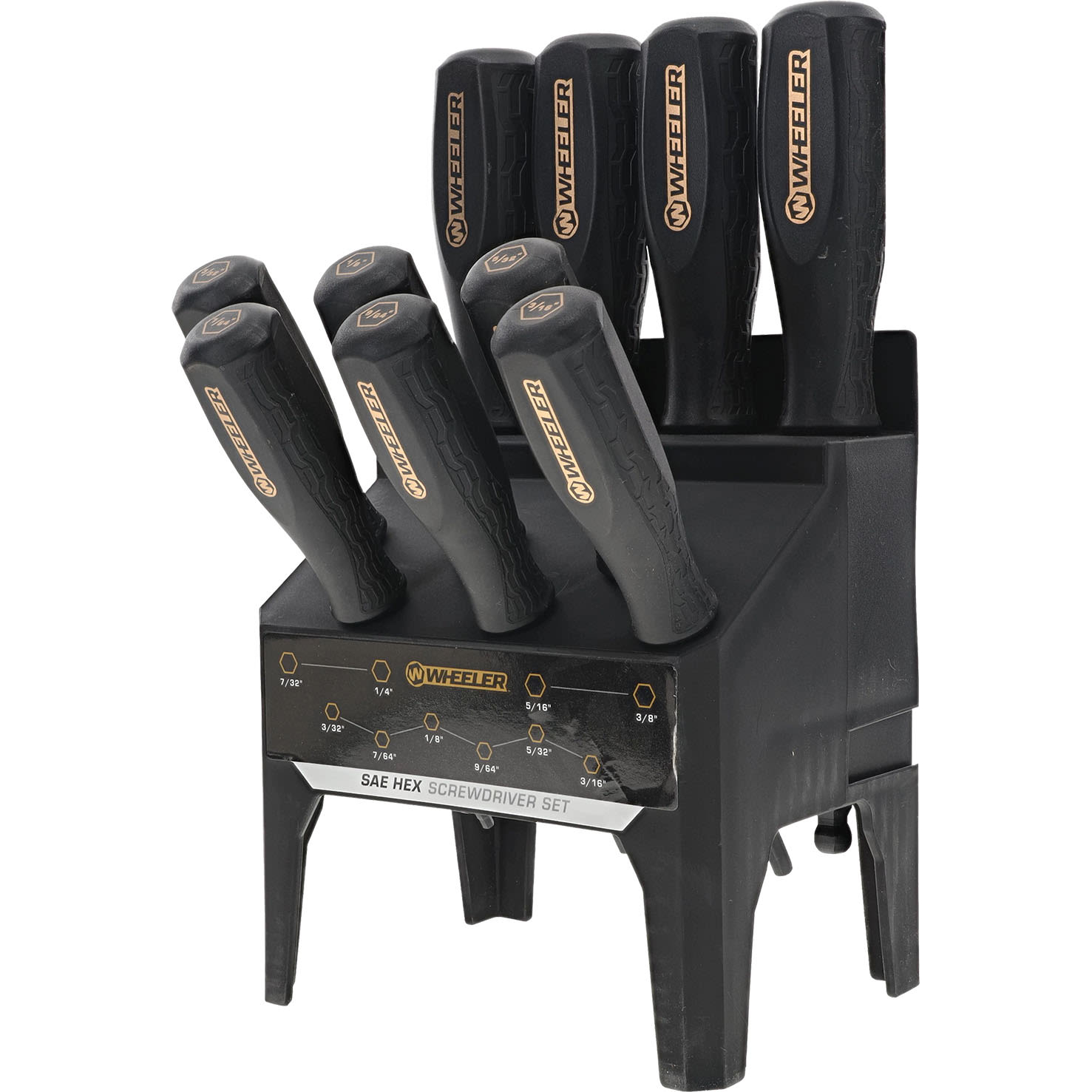 Wheeler 10 Piece Sae Hex Benchtop Screwdriver Set