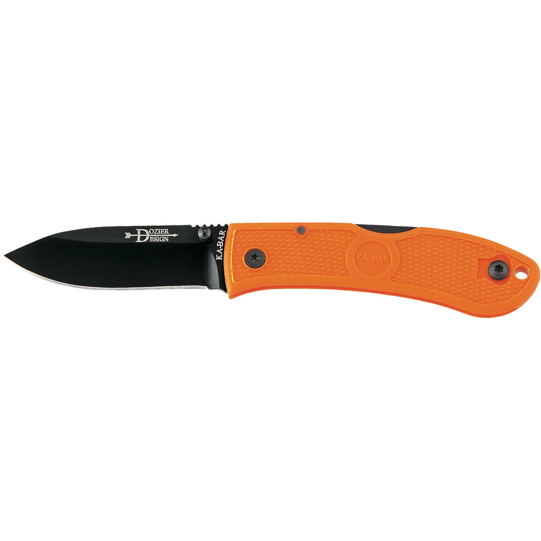 Ka-bar Dozier Folding Hunter Knife 3 Blaze Orange