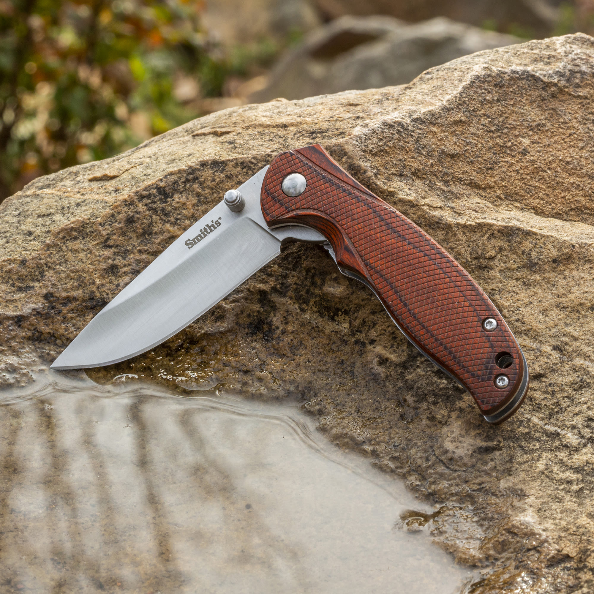 Smiths Adaha Mini Wood 2.75 Drop Point Folding Knife - Image 2