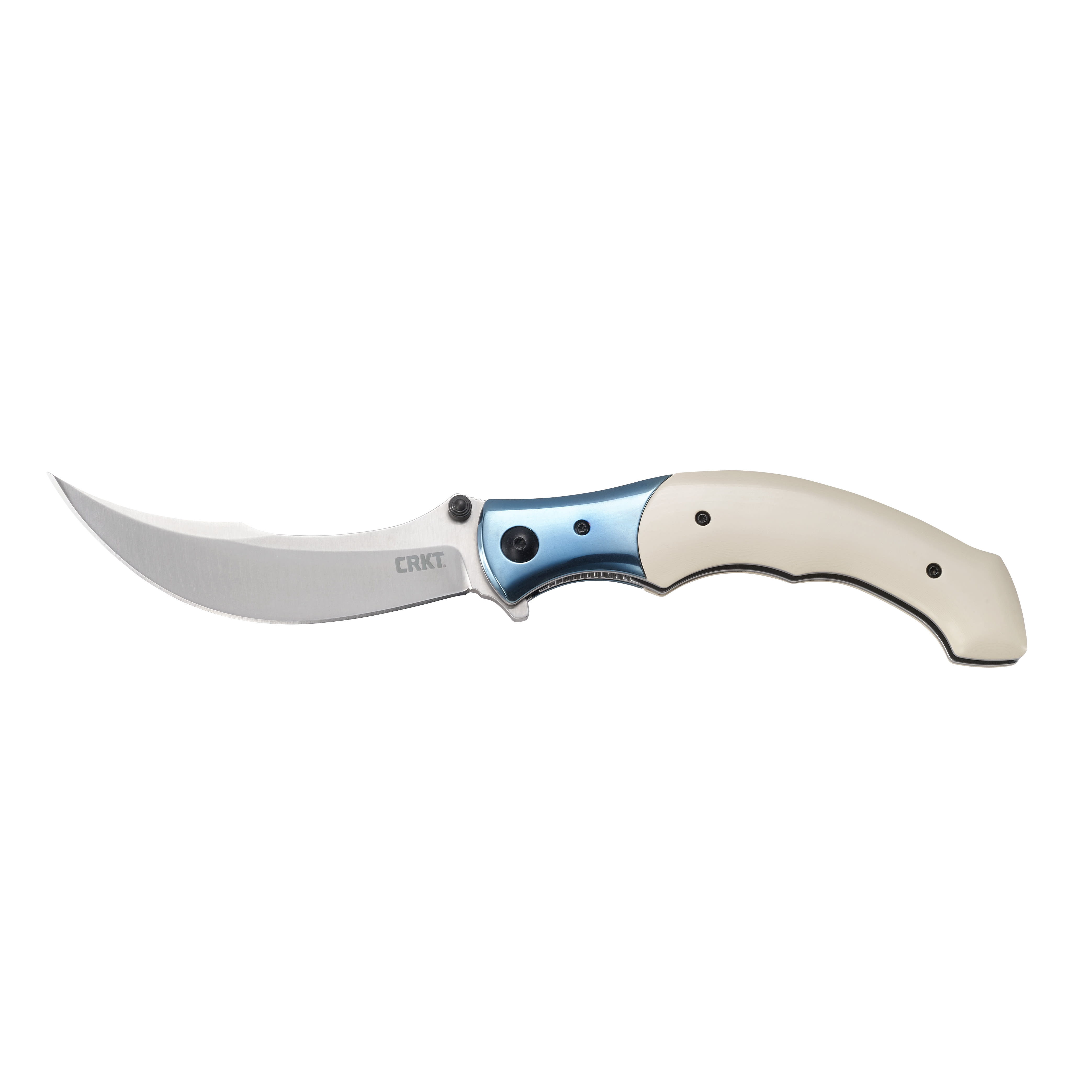 Crkt Ritual 4.37 Folding Knife Ivory/blue