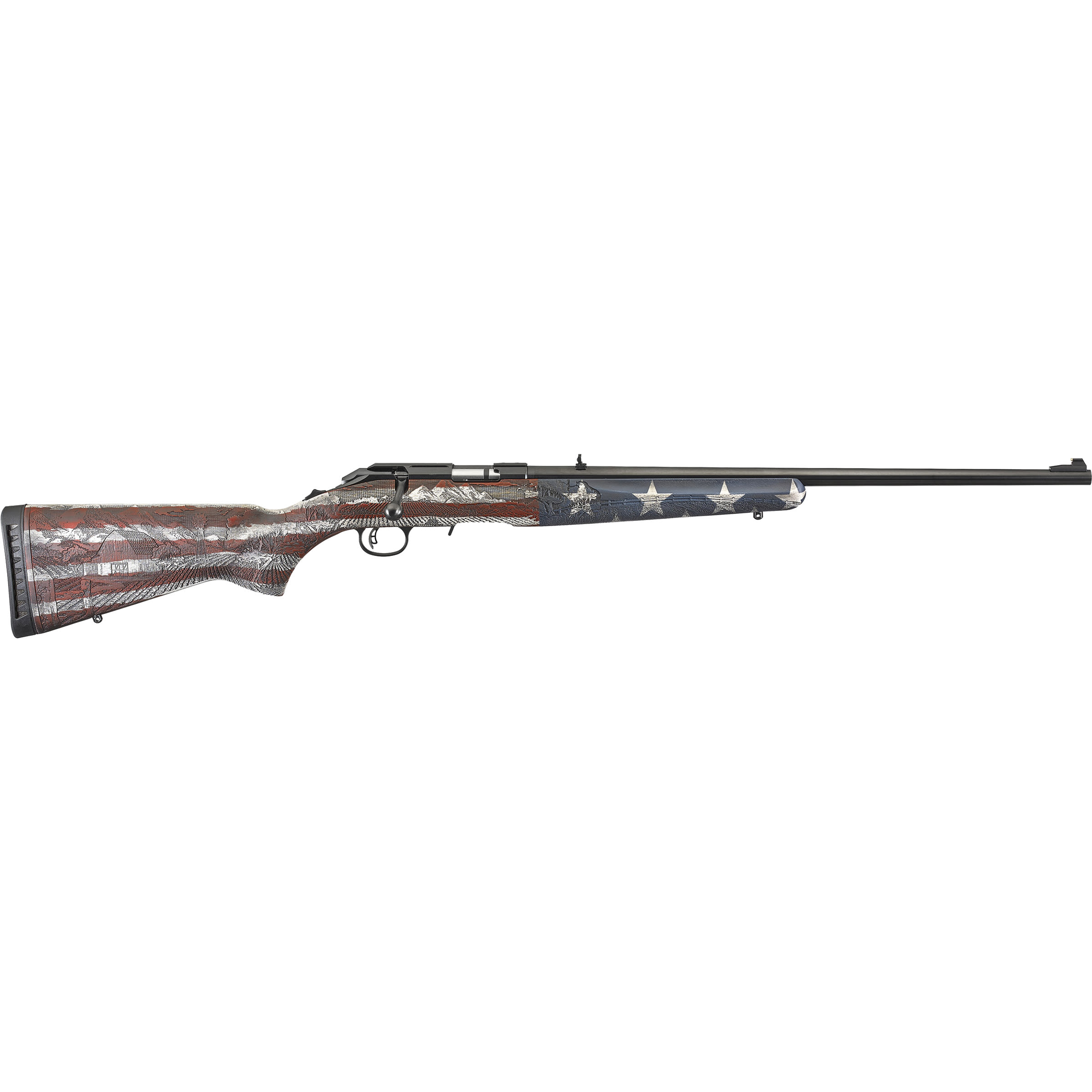 Ruger American Rimfire 22LR 10+1 Red White Blue Wood