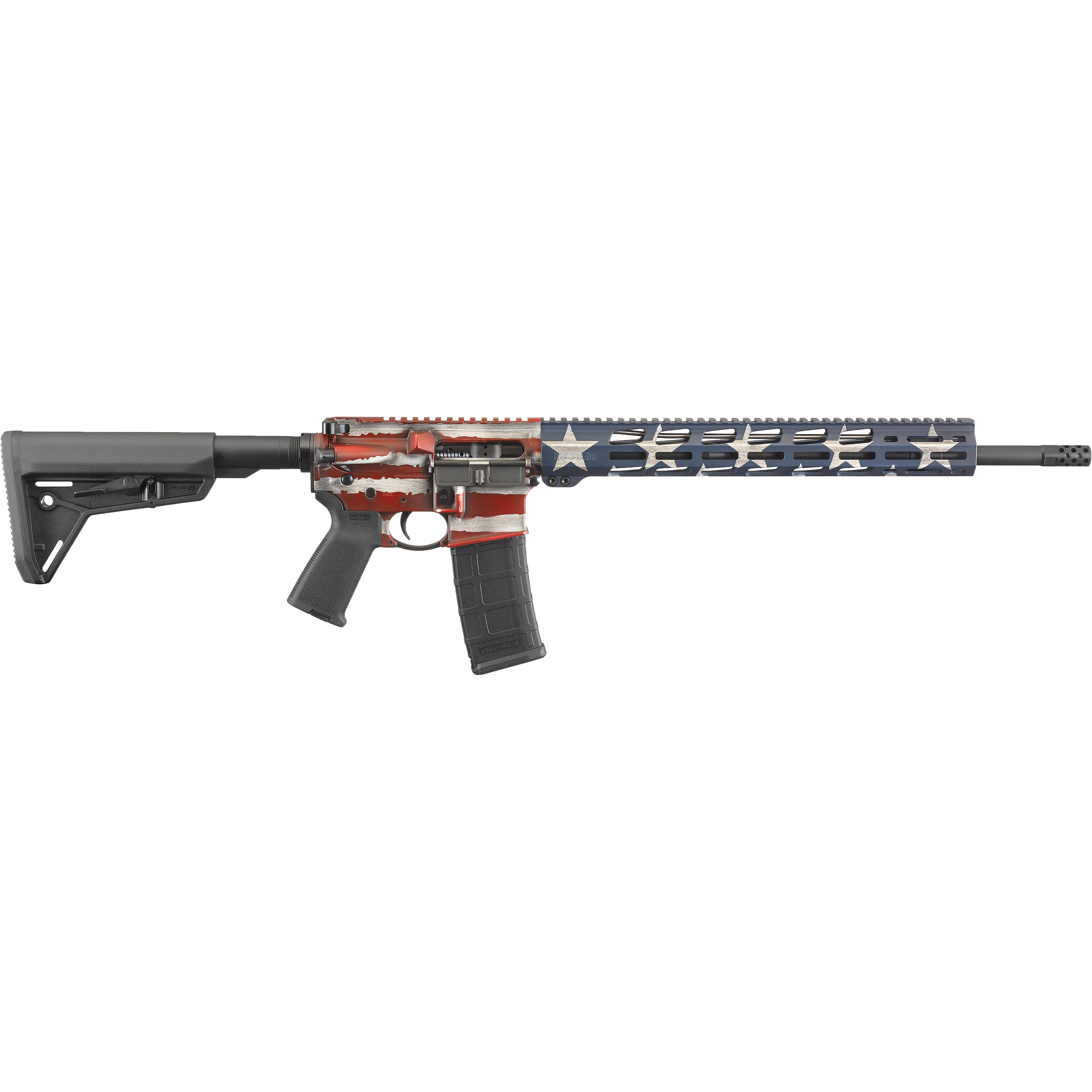 Ruger AR-556 Mpr 5.56 Nato 30+1 18 American Flag Cerakote