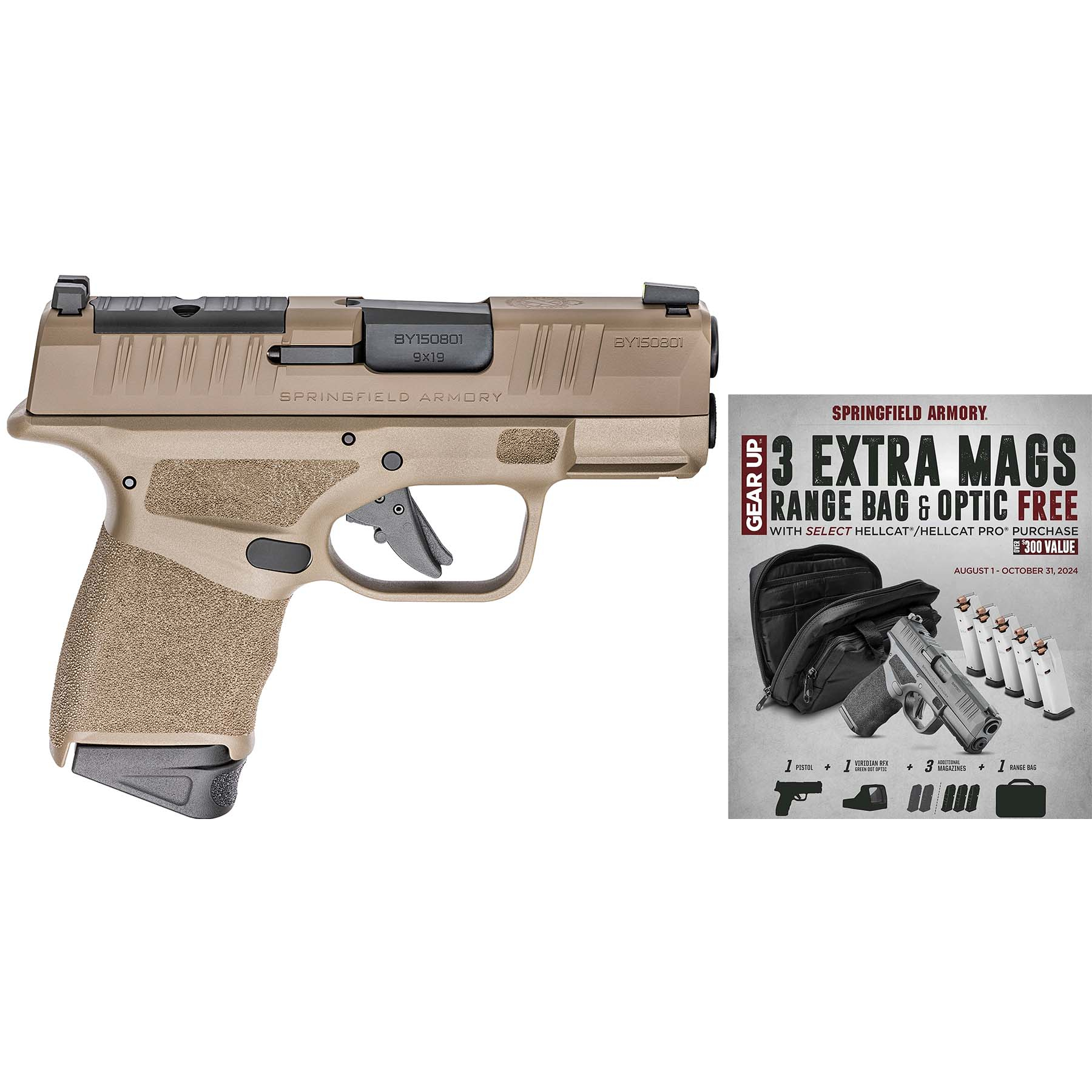 Springfield Hellcat Osp 9MM 10+1 Flat Dark Earth