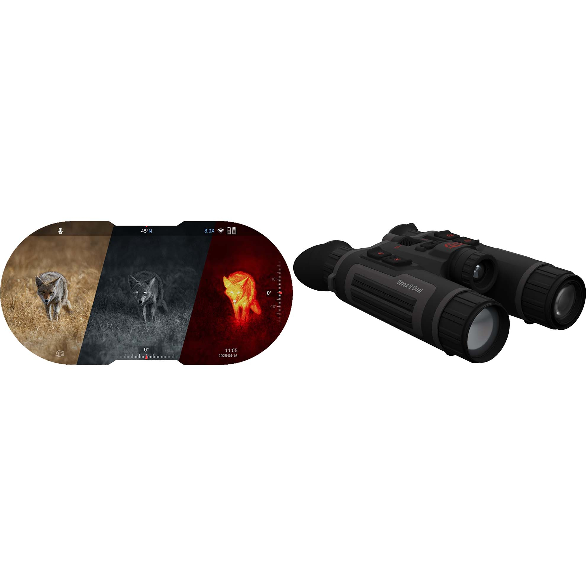 Atn Binox 6 Dual Thermal Binoculars 6-48X Lrf Black