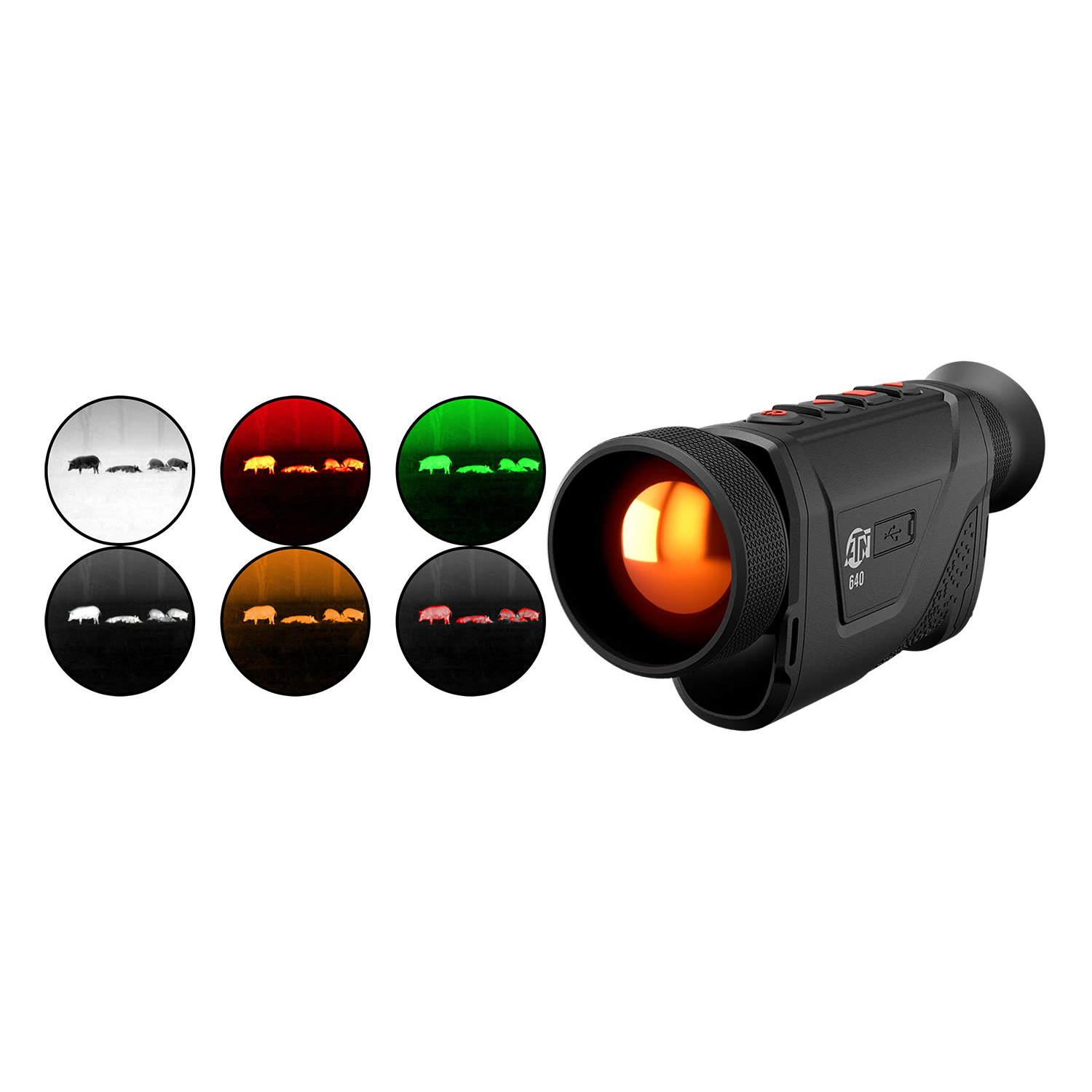 Atn Blaze Hunter Pro 650 Thermal Monocular 3.5-28X 50MM Black