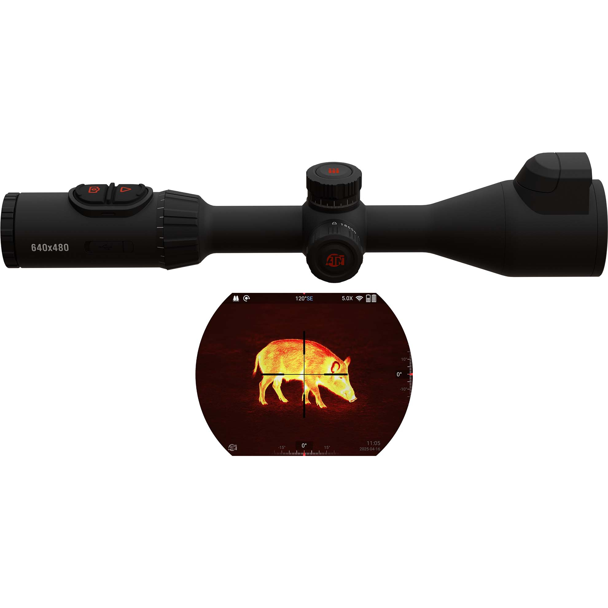 Atn Thor 6 Elite Thermal Riflescope 2-16X 640512 Built-in Lrf