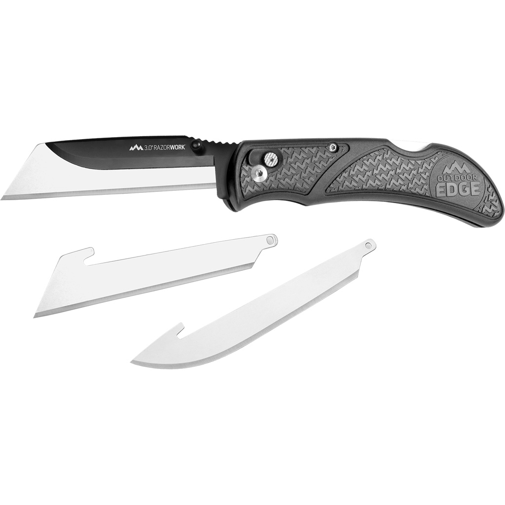 Outdoor Edge Razorwork Folding Knife Gray 3 Blades