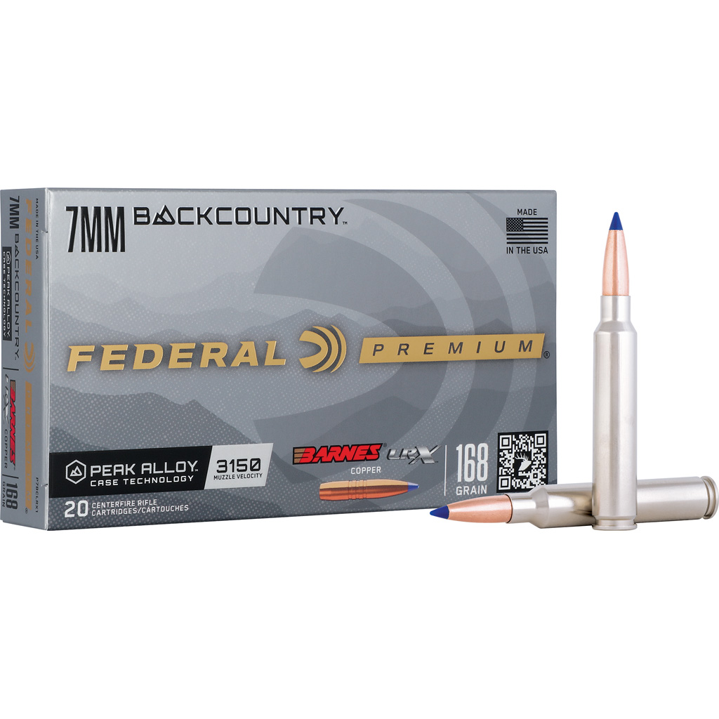 Federal 7MM Backcountry 168GR Barnes Lrx Copper Ammo 20RD
