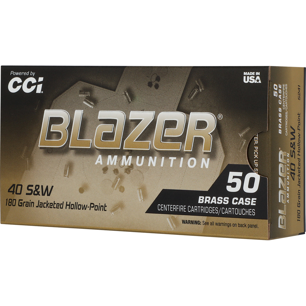 Cci Blazer Brass 40 S&w 180GR Jhp 50RD Box 10PER Case