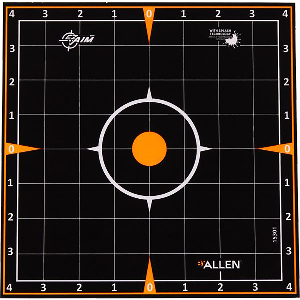 Allen Ez-aim Splash Reactive Paper Sight-in Grid Targets 8X8 6 Pack